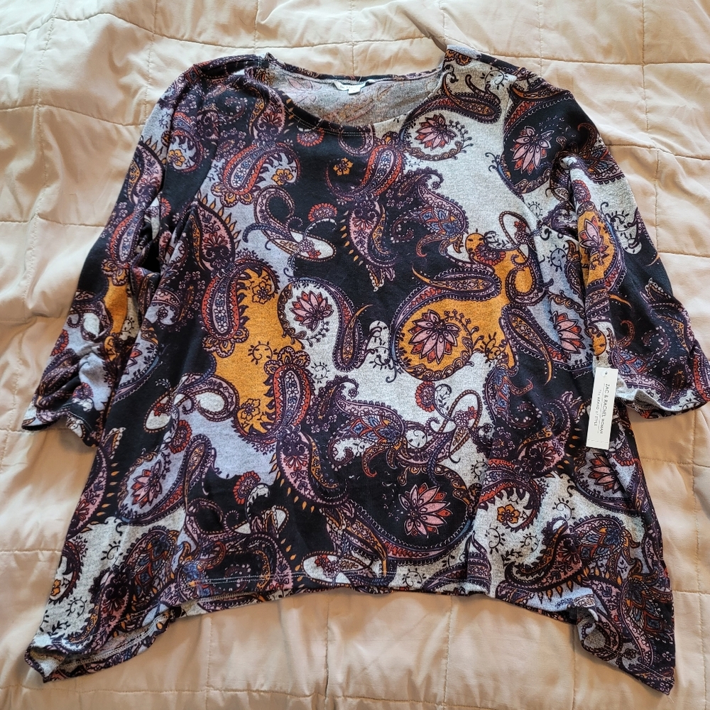 NWT Zac & Rachel Paisley Blouse